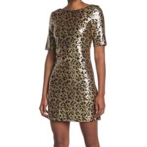 Betsy Johnson NEW Leopard Sequin Mini Dress size 2